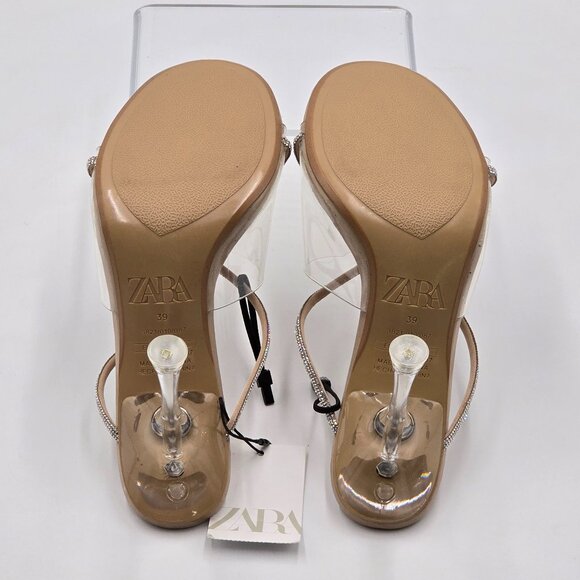 Zara Rhinestone Translucent Heels - NWT - Picture 13 of 17